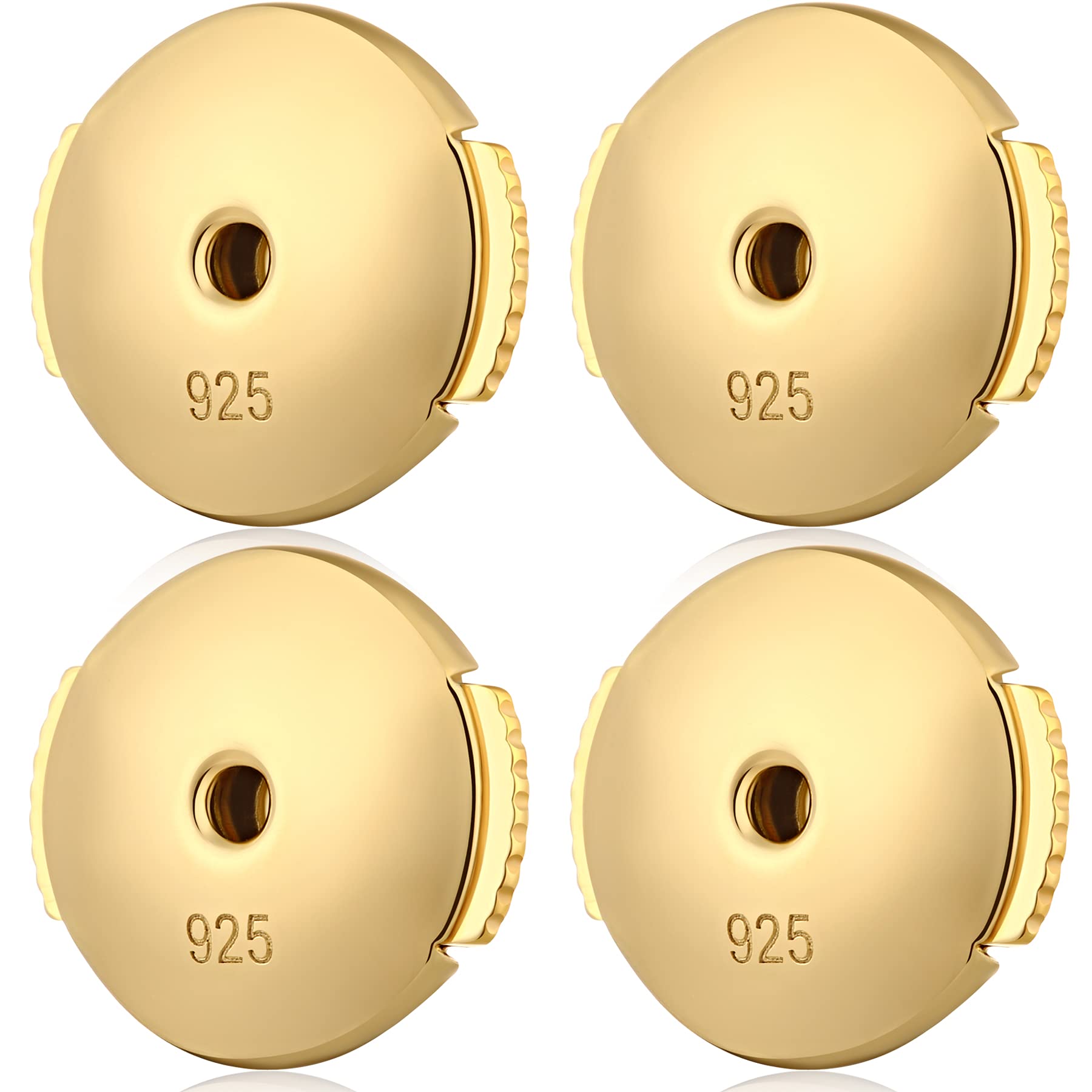 Miaofu Earring Backs Gold Secure Earring Backs Locking Silver Earring Backs Stud Earring Backs Hypoallergenic Universal Flat Earring Backs Safety Backs for Earrings La Pousette Earring Backs Security