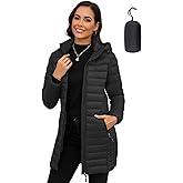 ANOTHER CHOICE Women Ultra-light Puffer Jacket, Winter Puffey Jacket with Detachable Hood Stretchy Panel Rollable