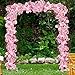GTidea Silk Plants Direct Artificial Cherry Blossom Hanging Vine Spray Arrangements Faux Garland Fake Wreath Home Garden Yard Fence Party Wedding Decor Pink