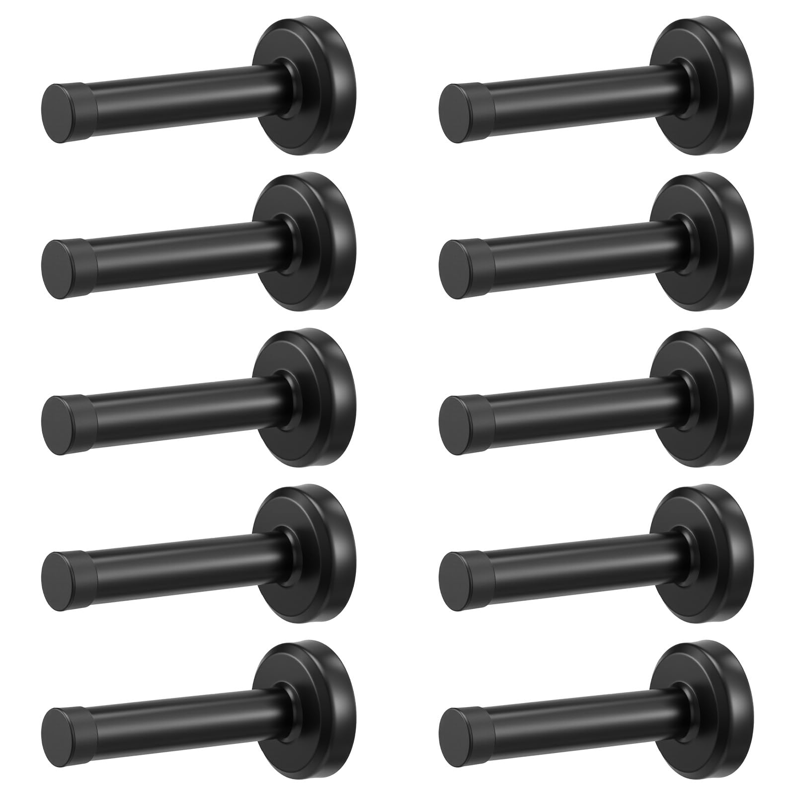 Photo 1 of 10 Pack Door Stoppers 304 Stainless Steel 3.7 Inch Matte Black Door Stop with Rubber Tips Bumper Sound Dampening Wall Mounted Doors Holder Protection for Home Office