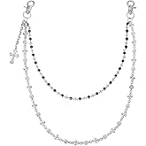 Kagrec Cross Y2K Vintage Style Trousers Chain Pant Chain for Men Women Punk Wallet Chain Pocket Jean Chain Goth Accessory