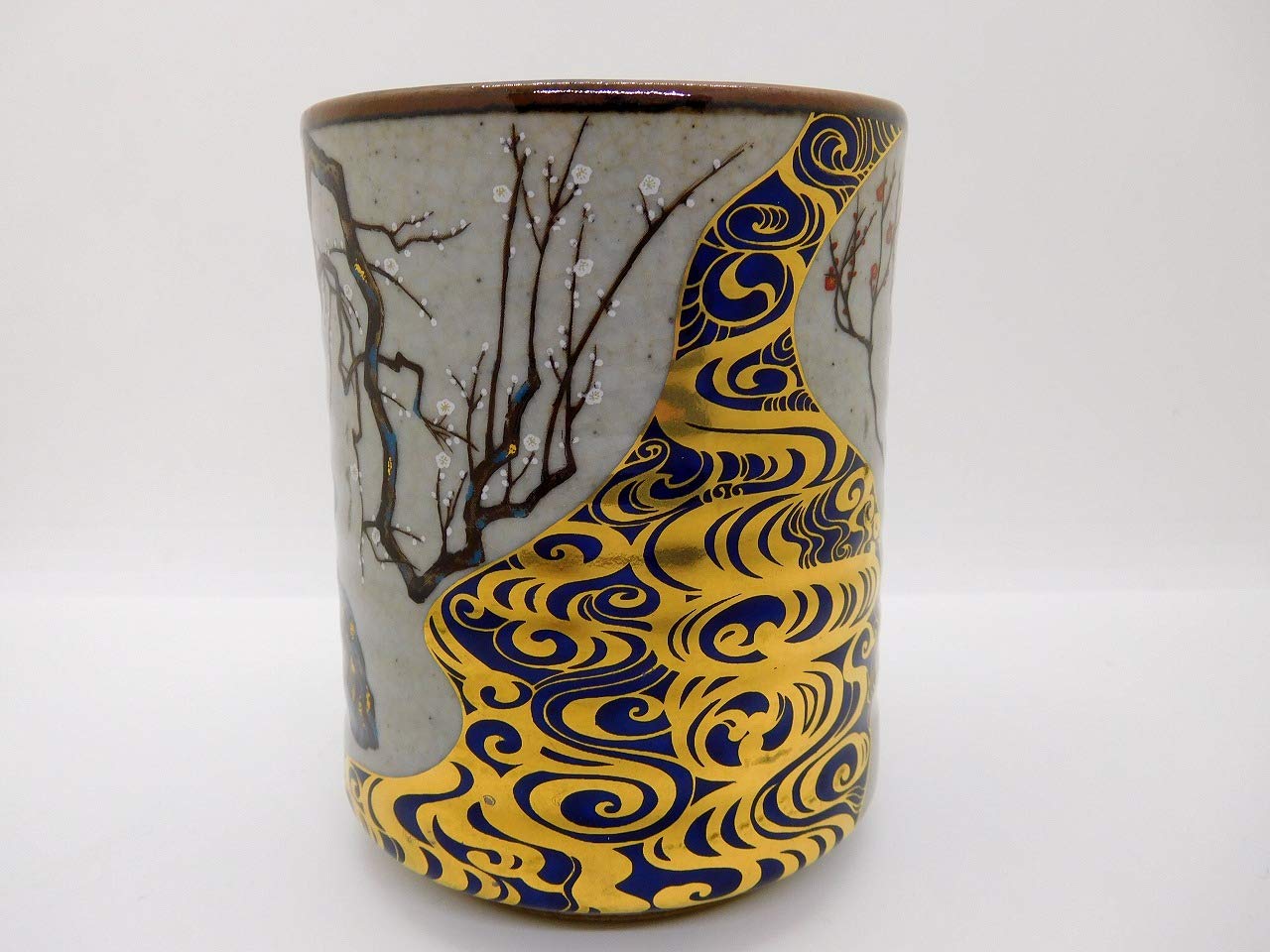 Photo 1 of Kutani yaki(ware) Japanese Yunomi Ceramic teacup Gold Plum