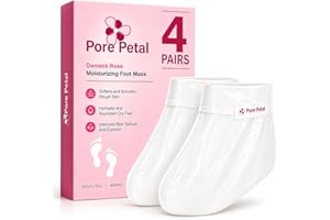 Pore Petal Foot Peel Mask 8 Pieces – Exfoliating & Moisturizing Foot Mask for Dry Cracked Feet, Peeling Booties for Baby Soft