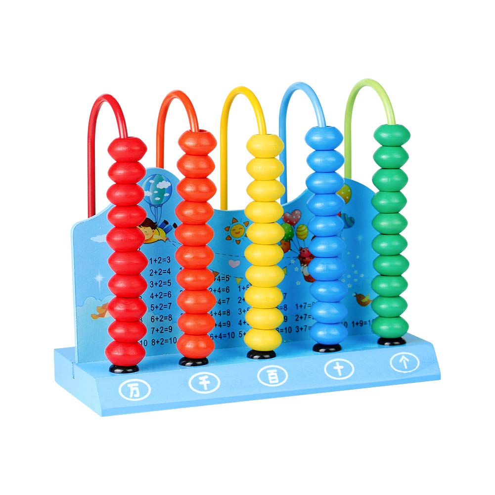 Symiu Wooden Abacus Educational Counting Beads for Children Creative Calculation Game Learning Computing Frame Math Toys for 3 4 5 Year Old Toddler