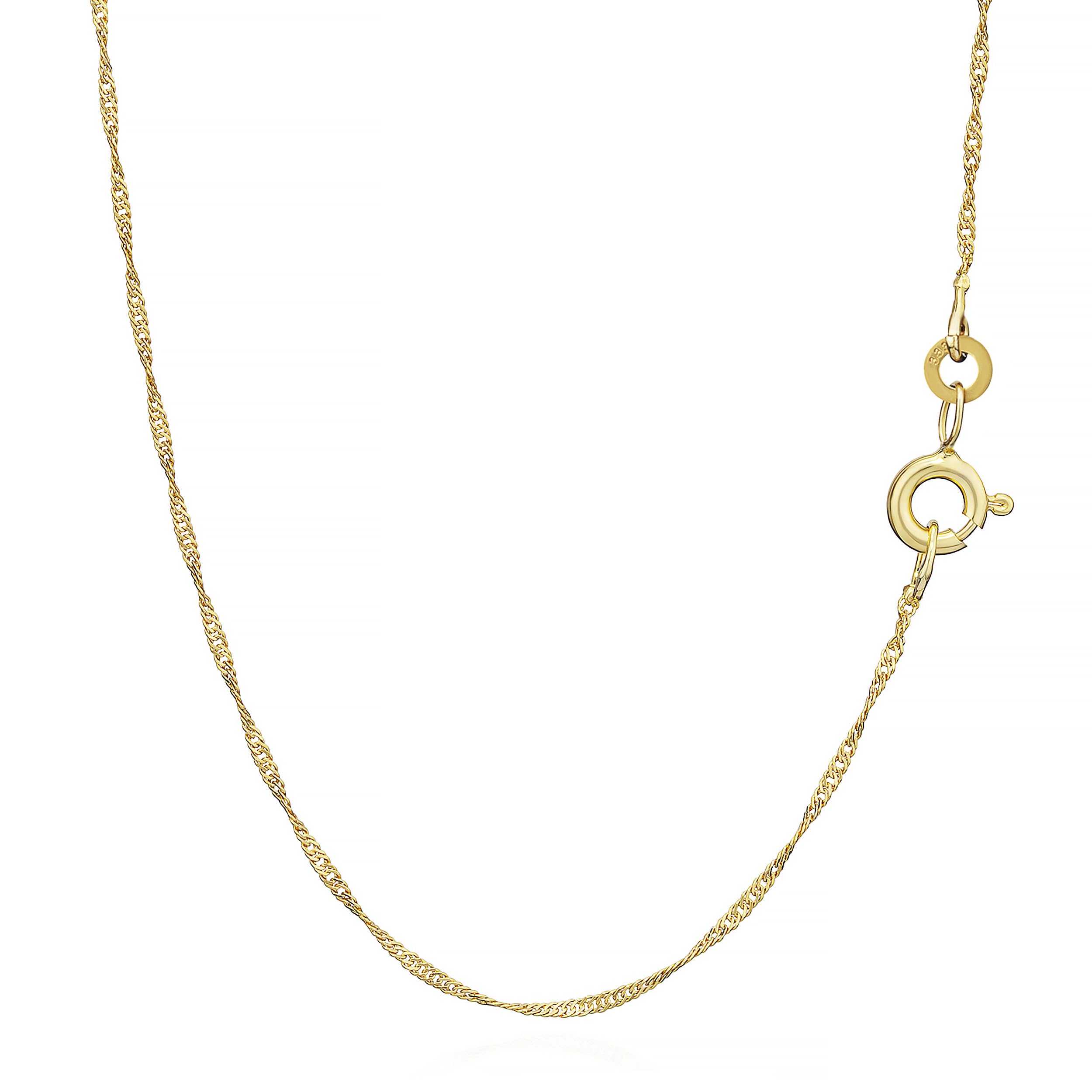 NKlaus 40cm Singapore chain gold alloy chain thin 1.00mm wide 0.7g necklace 9006