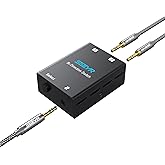 SGEYR Audio Switch 3.5mm Bi-Direction Switch, Stereo Audio Switcher 2 in 1/1 in 2 Out, Audio Switch Selector for Phone Speake