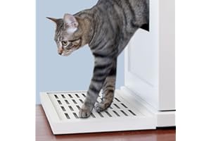 THE REFINED FELINE Litter Catch for The Refined Litter Box Enclosure Cabinet in White, Solid Wood with Slots to Catch Stray Litter As Cats Exit The Litter Box, Trap Door for Easy Emptying