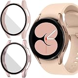 Jvchengxi 2pk Case for Samsung Galaxy Watch 4 40mm PC Bumper w/ Tempered Glass view 1