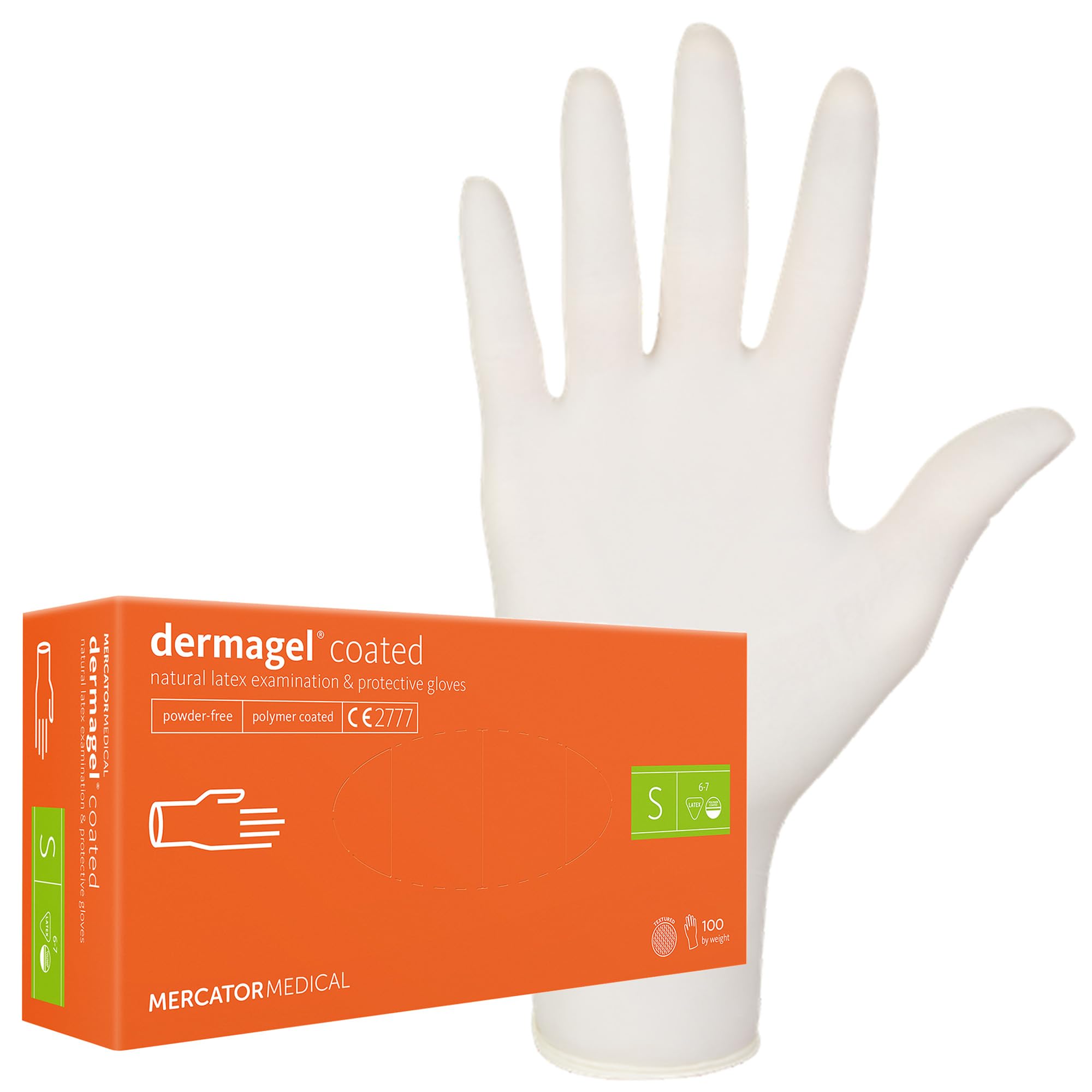 MERCATOR MEDICAL Powder Free Latex Gloves Small - Pack of 100 Protective Gloves, Disposable Gloves for Medical