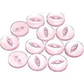 HARFINGTON 12pcs 24L Pink Round Sewing Buttons 15mm 5/8" Resin 2-Hole Fish Eye Craft Replacement Button for Craft Decoration Pants Dress Skirt Clothing Fastener Buttons