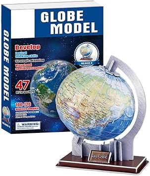 Dilwe Globe Terrestre Puzzle 3d Modèle De Puzzle Papier 3d