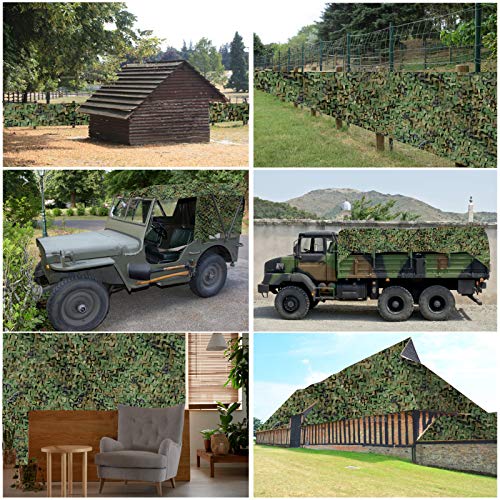Camouflage Sunshade Net Camo Netting Blinds for Camping Shooting Hunting (1.5x2M=5x6.6ft, Woodland Camo)