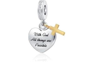 OutstandLong Christians for Women Inspirational with Bible Verse Prayers Religious Charm Bead for Pandora Bracelets Mothers D