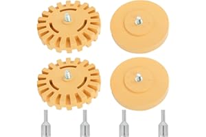 4pcs Decal Remover Eraser Wheel, 4in Adhesive Rubber Wheel with Drill Adapter Safe Car Sticker Remover Tool Without Damage fo