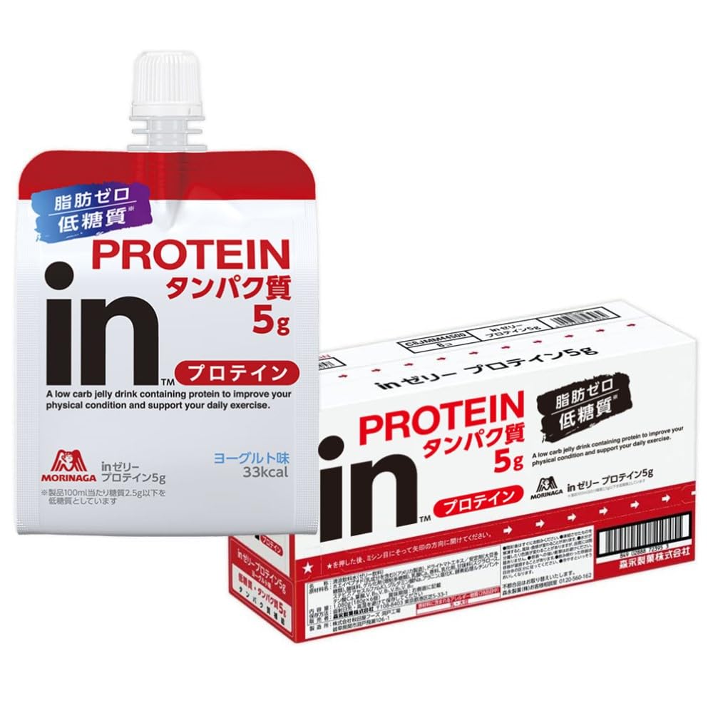 inゼリー プロテイン5g ヨーグルト味 (180g×6個) プロテイン タンパク質 低糖質 脂肪ゼロ ホエイ 10秒チャージ 森永製菓商品画像