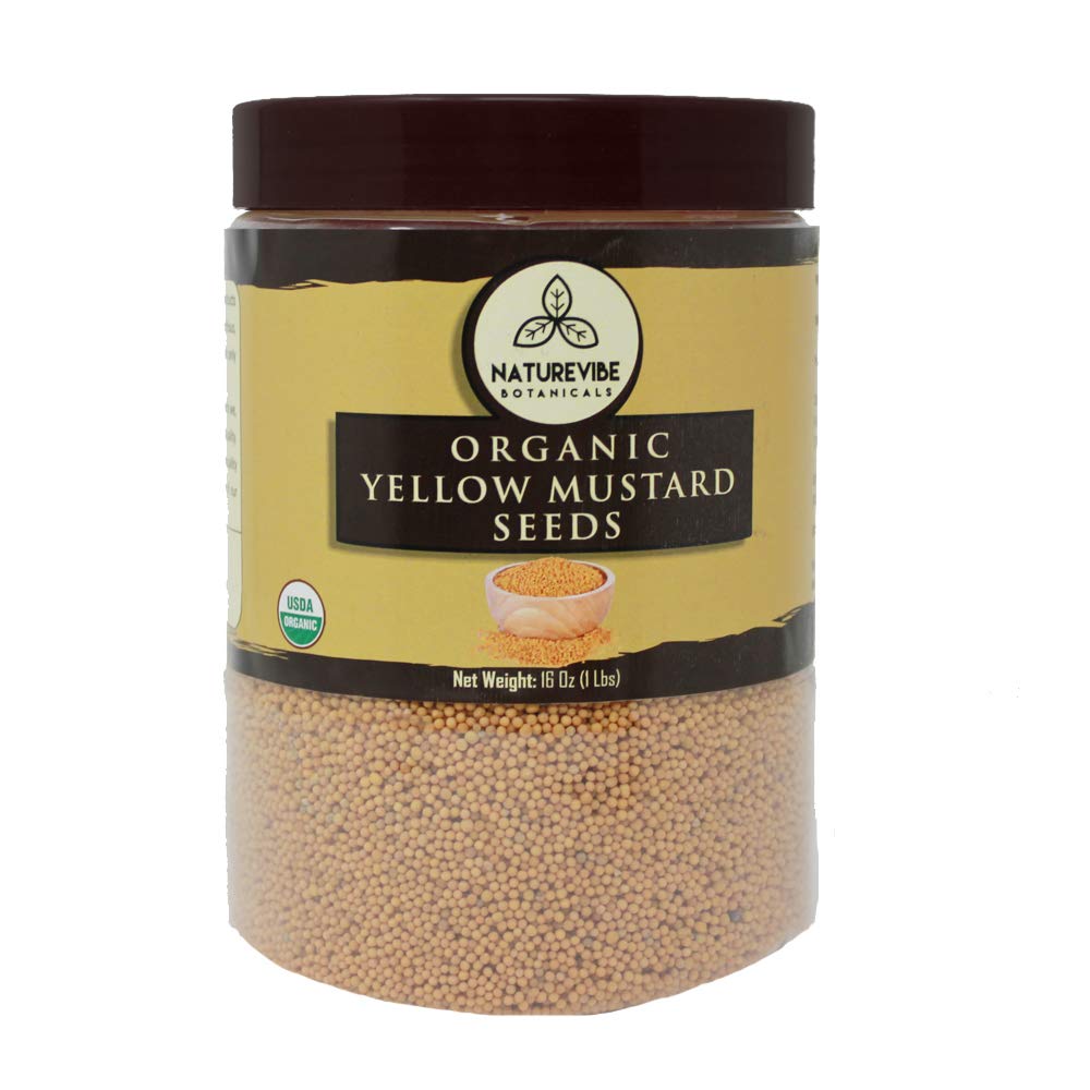 Amazon Com Organic Yellow Mustard Seeds 1lb By Naturevibe Botanicals Gluten Free Non Gmo 16 Ounces Grocery Gourmet Food