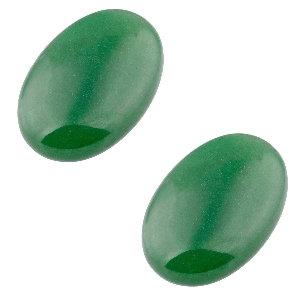 mookaitedecor 2pcs 6cm Natural Green Aventurine Worry Stones for Anxiety Stress Relief, Large Palm Pocket Energy Massage Crystal Stone, Healing Green Crystal Stone Gift Room Ornament