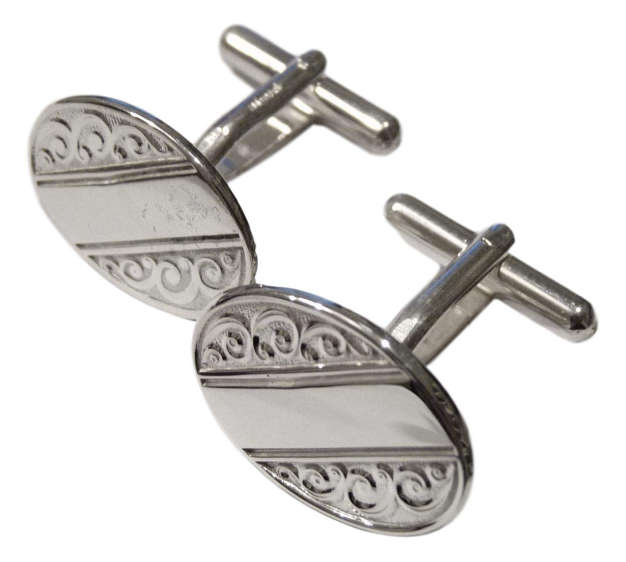 Merritt Robinson CATORS - Sterling Silver CUFFLINKS - Hand Cast Diagonal Wave