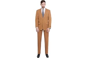 P&L Mens Suit 2 Piece Classic Fit Suits for Men Premium Business Formal Suit Jacket & Pleated Pants Set for Wedding Prom