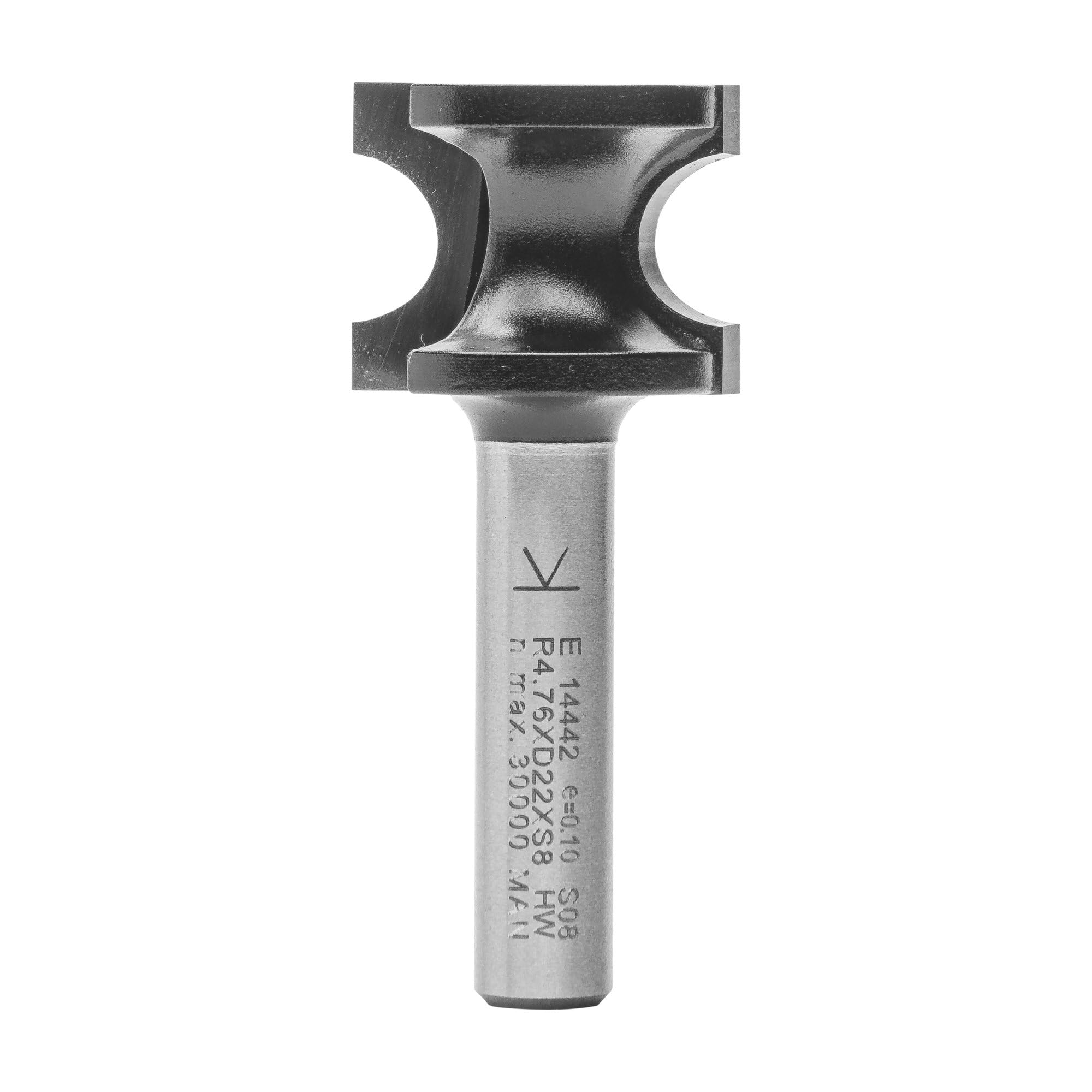 ENT 14442 Bull Nose Bit TC Shank (S) 8 mm, Diameter (D) 22,3 mm, NL 17,9 mm, R 4,76 mm, SL 32 mm, Bull Nose Ø 22,3 mm