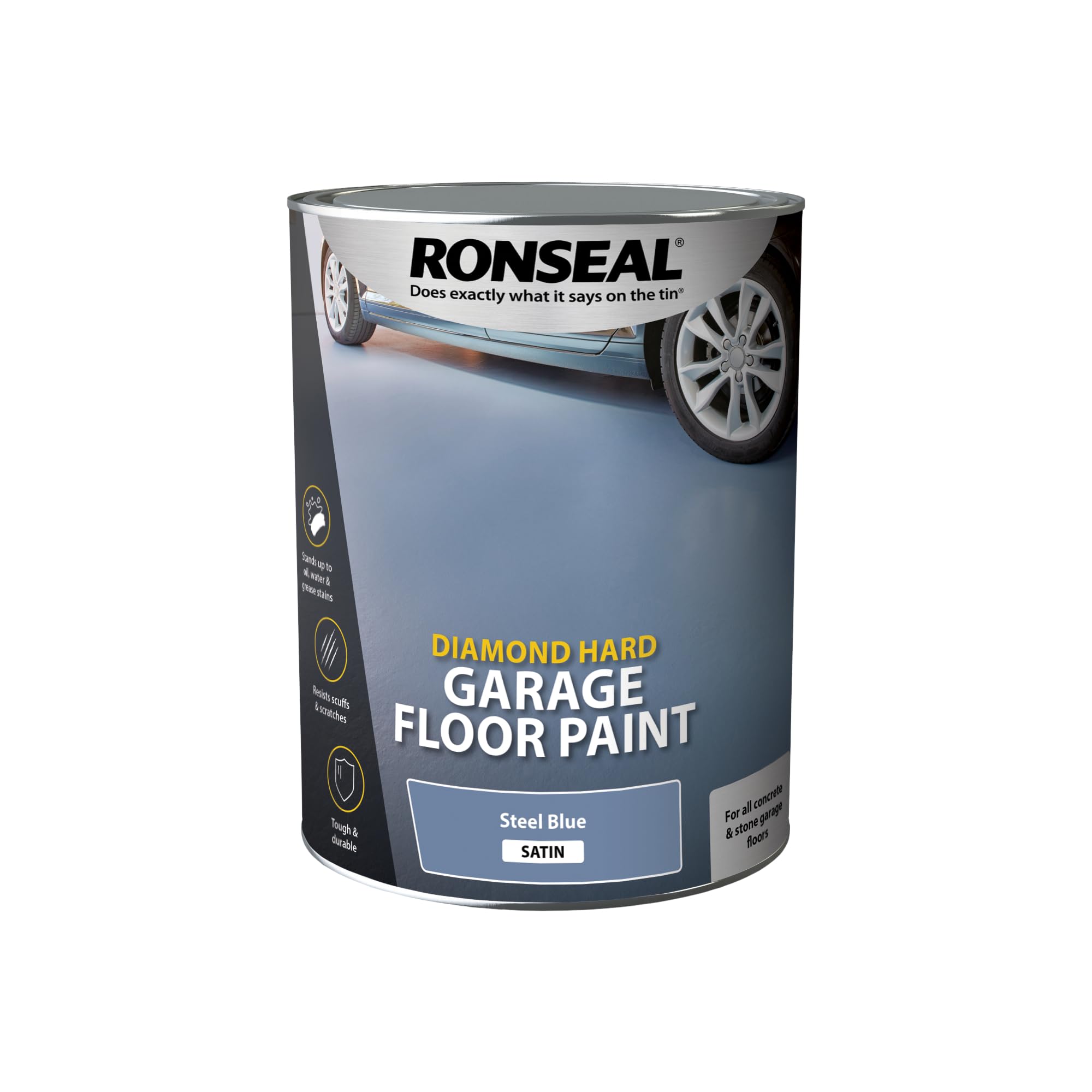 Ronseal DHGFPSB5L Diamond Hard Garage Floor Paint Steel Blue 5 Litre