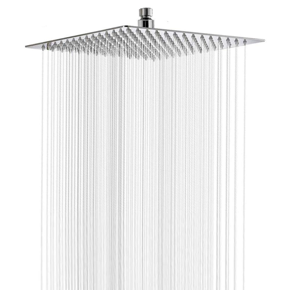 Rain Shower Head, VIGIME 10 Inch Square High Pressure Showerhead, Ultra-Thin Best Pressure Boosting with Silicone Nozzle, High Flow Rainfall Stainless Steel Large Shower Heads