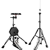 RANMING Practice Drum Pad Stand Kit Silent Drum Pad Set for Adult Drummer | Drum Set Practice Kit With 2 Drum Pads,1 Kick Drum Pedals,1hi-Hat Pedals,2 Drum Racks.Cymbals Not Included