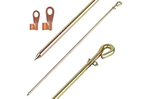 1/2" diameter, 35" long Portable Ground Rod -Minidodoca Grounding Pin with Ground Wire Lug | Great for Electric Fences,Fenera