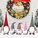 Funoasis Christmas Gnome Gifts Holiday Decoration Birthday Present Handmade Tomte Plush Doll, Home Ornaments Tabletop Santa Figurines (8 inch) (Grey + Red)