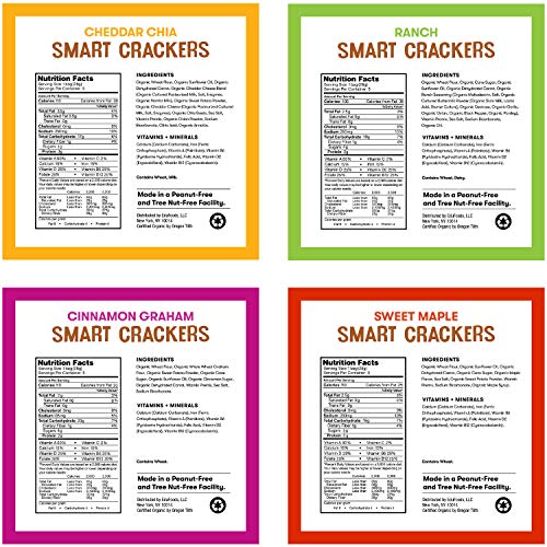 Bitsy's Organic Crackers | Tree Nut and Peanut Free | Vitamin and Mineral Filled Snacks for Kids - 4 Pack Variety