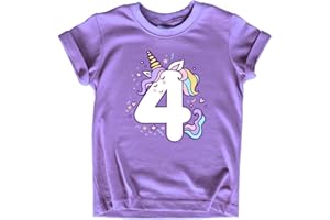 UNORDINARY TODDLER Unicorn 4th Birthday Shirts for Toddler Girls Outfit 4 Year Old Fourth Four Shirt