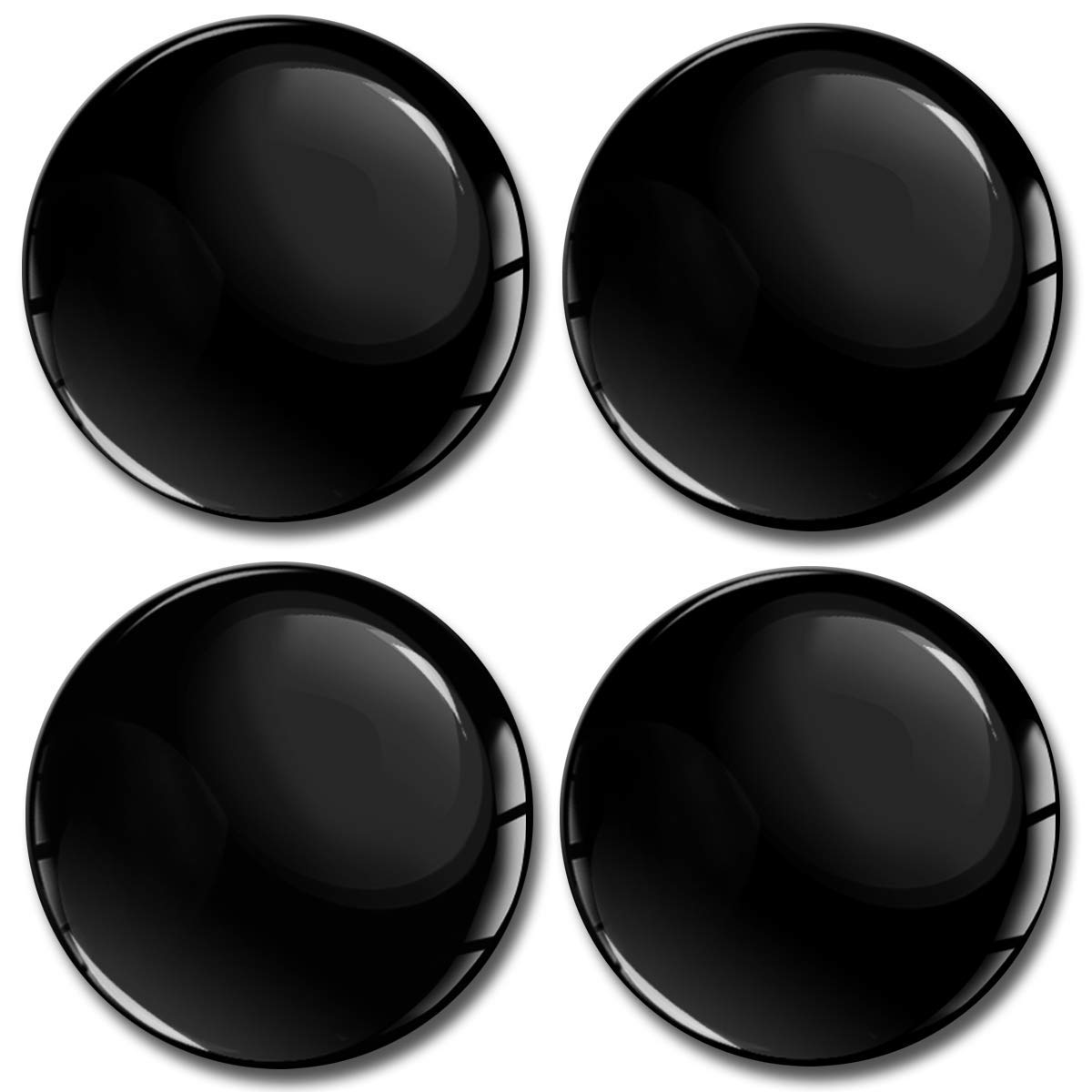 SkinoEu® 4 x 65mm DOMED 3D WHEEL RIMS CENTER STICKERS FOR CENTRE HUB TRIM CAPS BLACK GLOSS AUTO MOTO CAR LOGO BADGE A 765