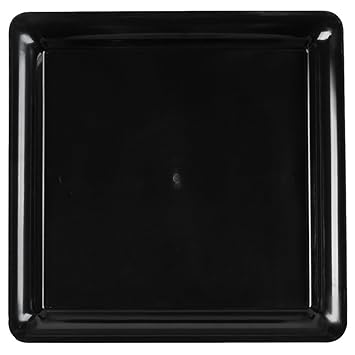 Juego de 2 bandejas cuadradas de plástico duro extra grandes, plato de plástico para servir