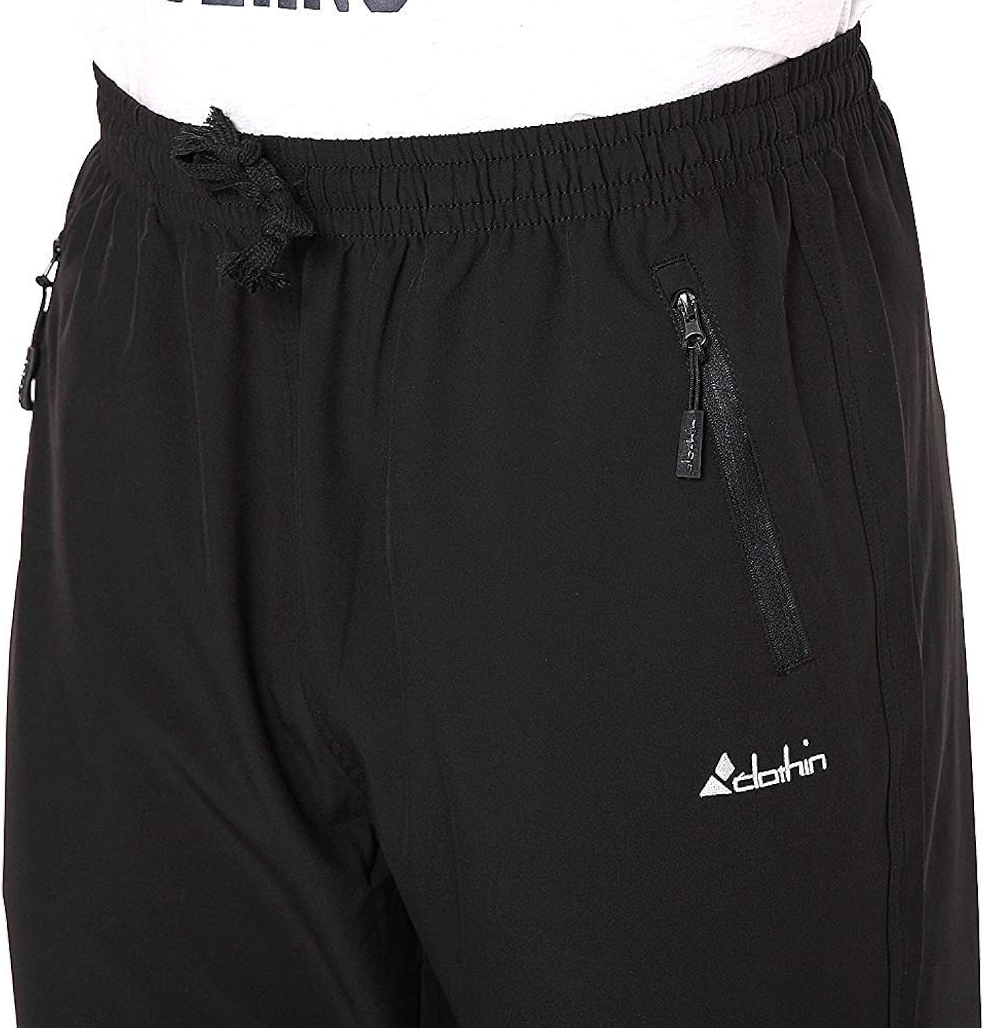 Clothin Men's Elastic-Waist Drawstring Pants for Sport Exercise Travel, Quick-Dry, Stretchy : Clothing