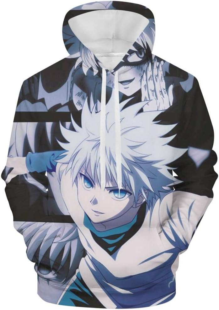 K-illua Zo-ldyck Men's Hoodie 3D Print Pullover Long Sleeve Fleece Hooded Sweatshirts