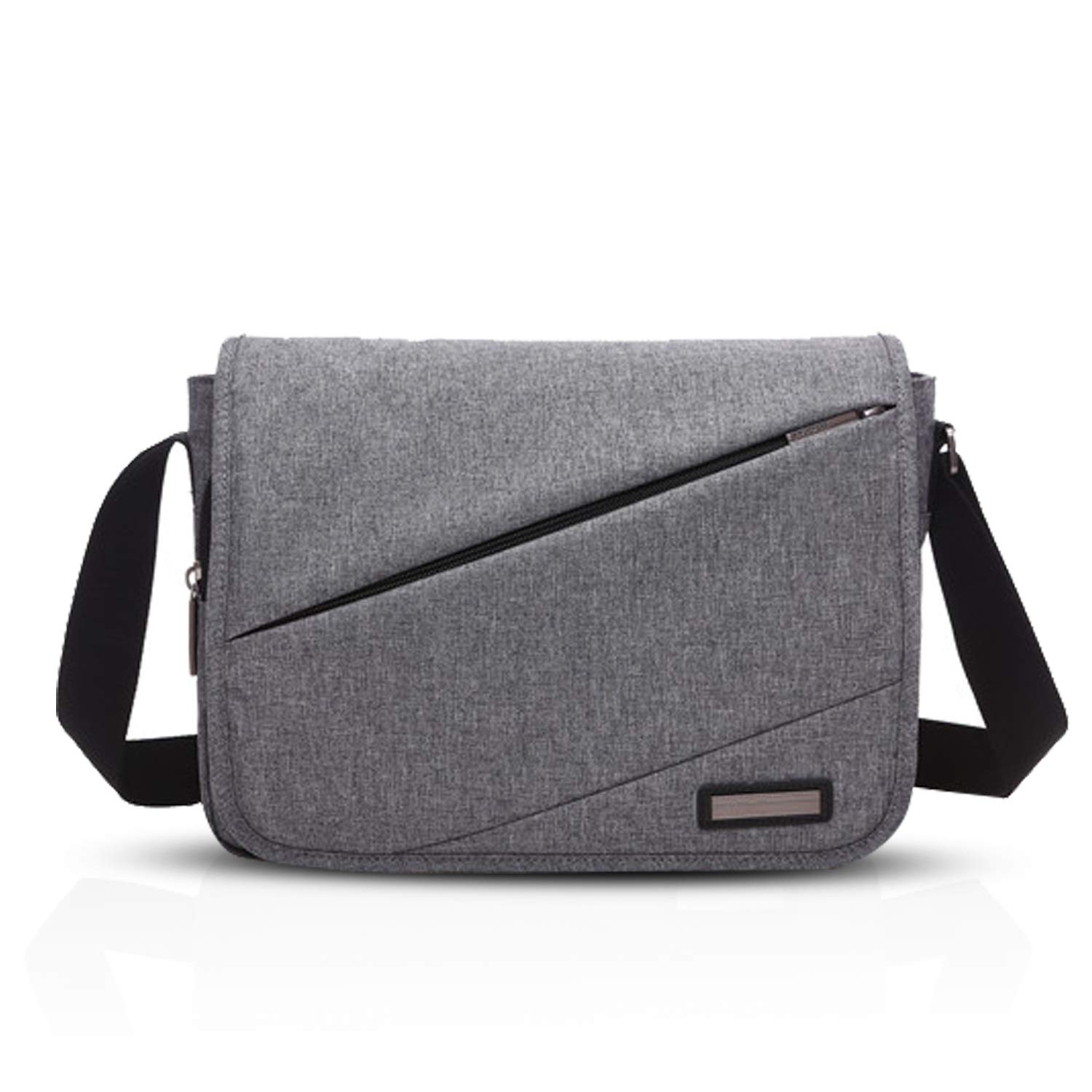 FANDARE Shoulder Bag Men's Messenger Bags for 9.7 Inches Tablet Casual Laptop Bag for Travel Work School Commute Crossbody Satchel Bag Polyester Gray