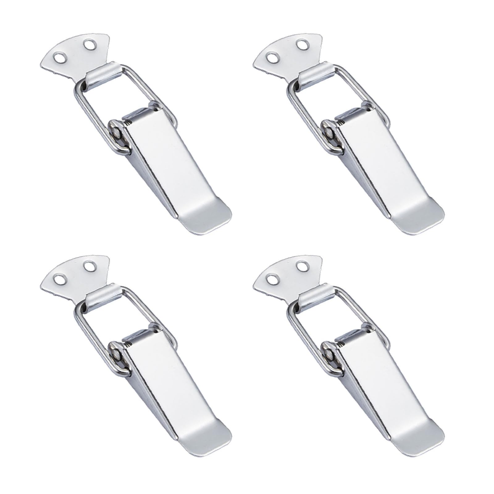 Leliafleury 4PCS Spring Loaded Toggle Latch Stainless Steel Tension Clasp Spring Lock Hasp Catch Duck Billed Buckles for Toolbox Drawer Cabinet Case Closet, Large, 110mm Length