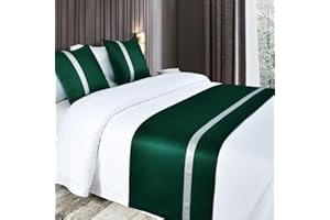 ROTAPUZ Bed Runners for Queen Size Bed, Bed Scarf for King Size Bed, Bedroom Home Hotel Decor-Dark Green||240X50cm