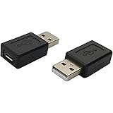 USB 2.0 Male to Micro USB Female Connector Adapter (2 Pack)