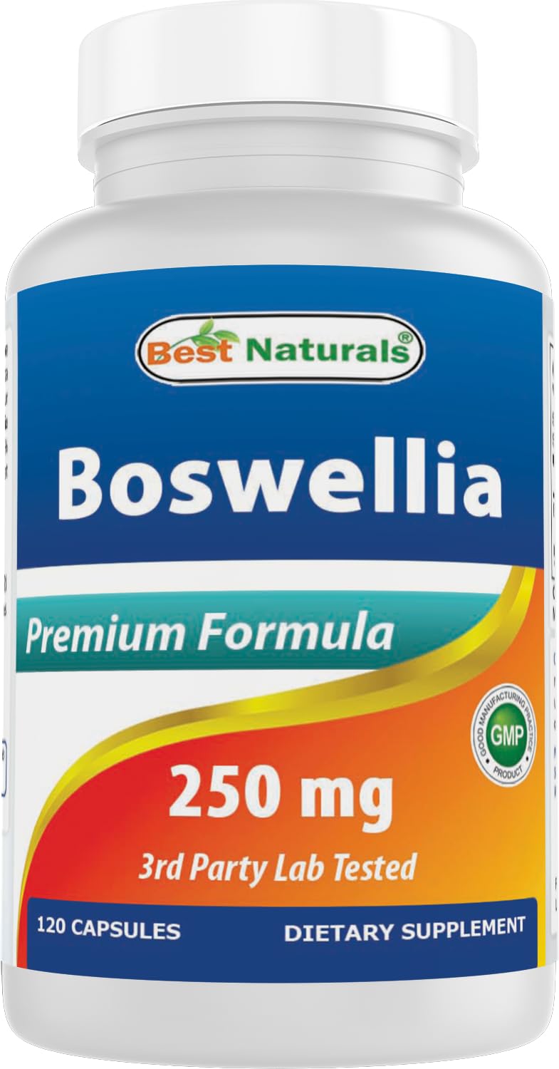 Best Naturals Boswellia 250 mg 120 Capsules - Standardized to 65% Boswellic acid