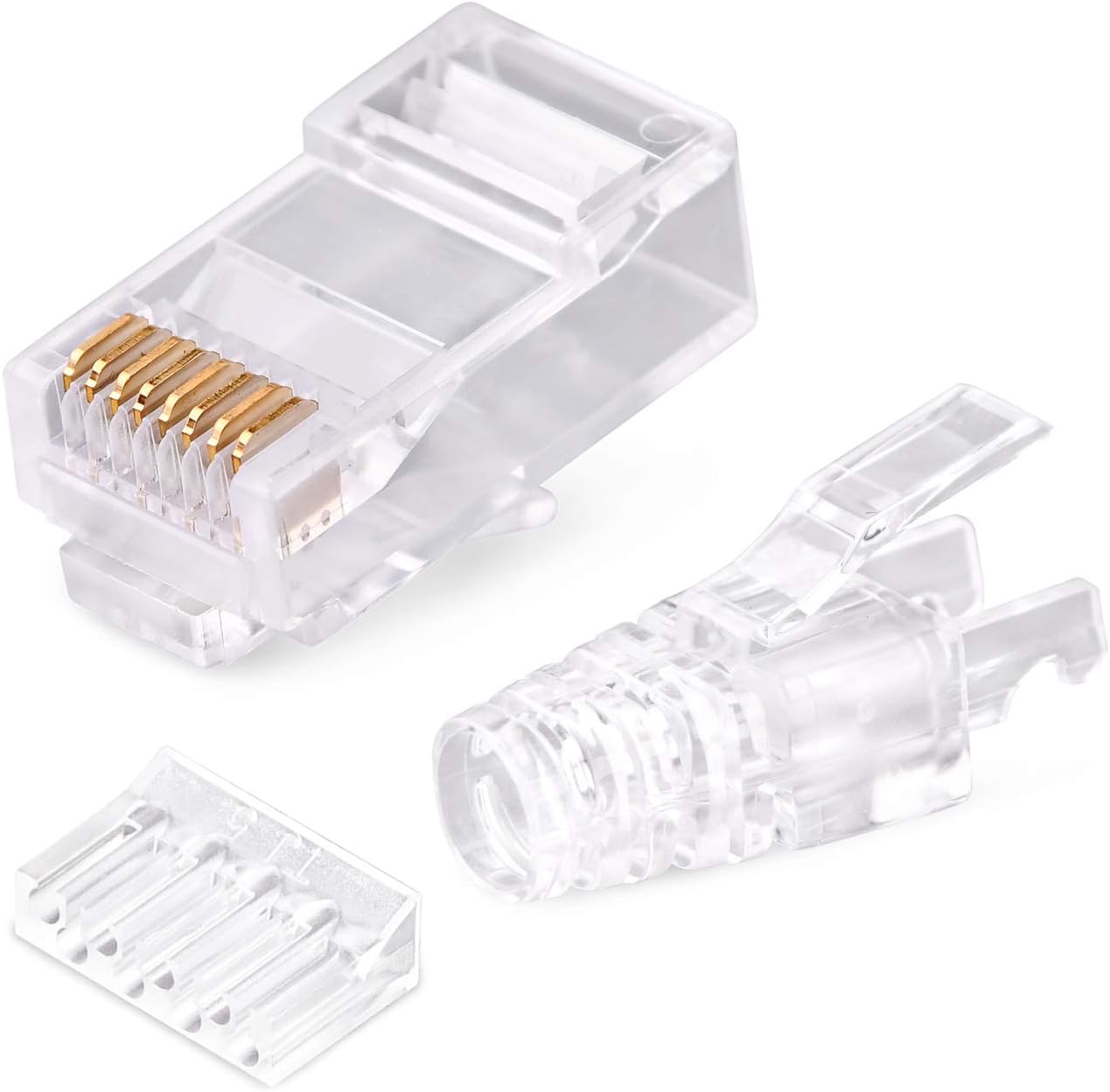 CAT6 2Piece RJ45 Connectors with Boot, Aucas