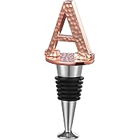 Miicol Initial Letter Wine Stopper, Monogram Hammered Metal, Perfect Wine Gift, Wide Used in Kitchen Decor, Bar, Wedding…