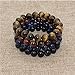 Bivei AA Quality Mens Womens 10MM Natural Tiger Eye Stone Gemstone Bead Meditation Healing Power Elastic Stretch Bracelet(Tiger Eye 4pc/Set)
