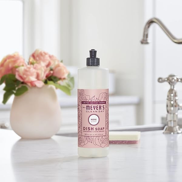 MRS. MEYER’S CLEAN DAY LIQUID DISH SOAP, ROSE, 16 FL. OZ