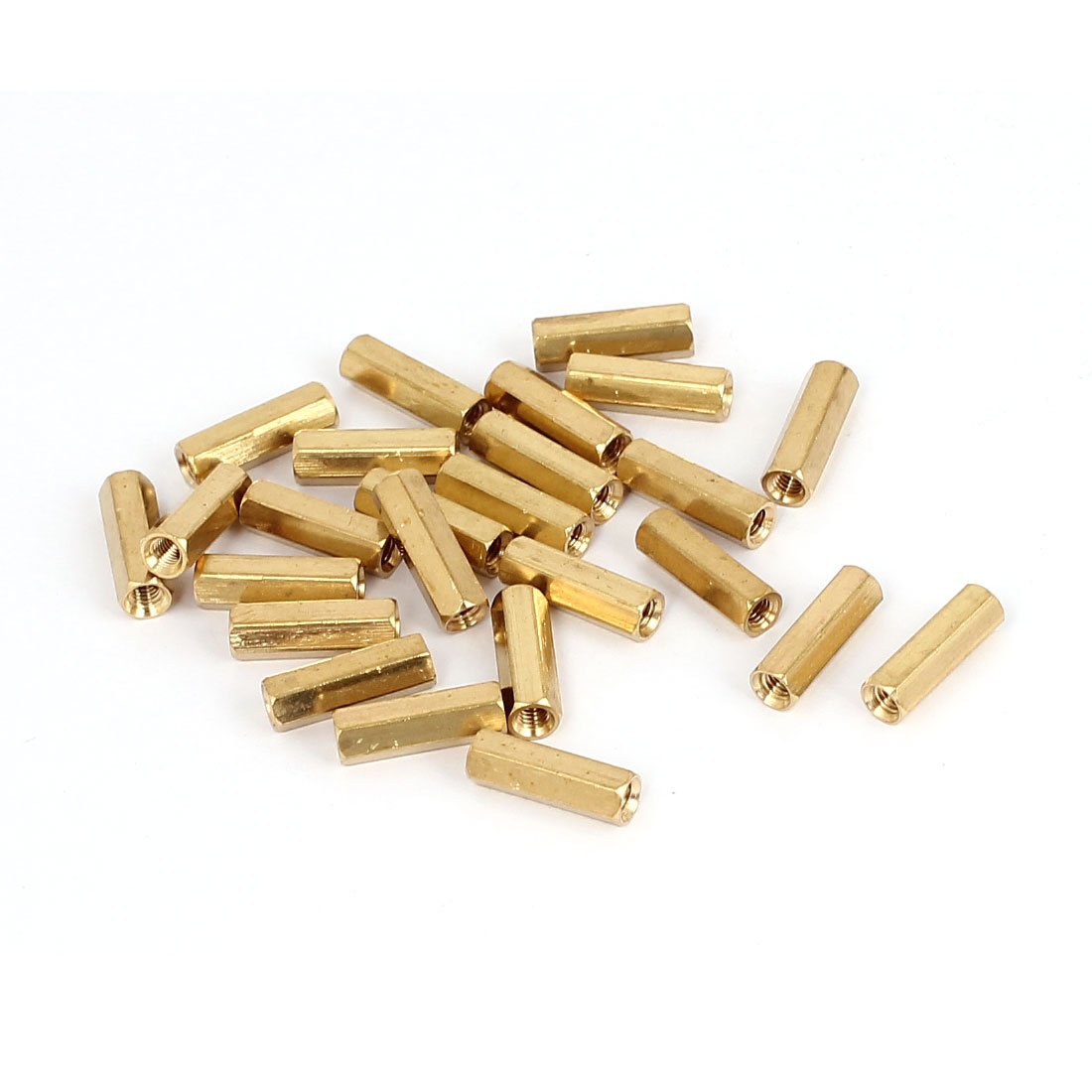 Photo 1 of uxcell M3 x 15mm Female Threaded Brass Hex Standoff Pillar Spacer Nut 25pcs