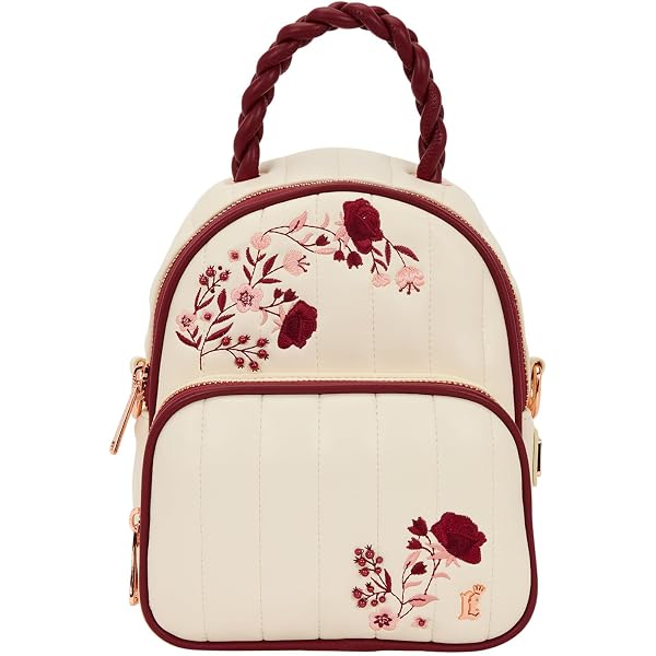 7599 Cream & Red Floral Mid-Size Backpack Amazon.com: Loungefly Cream & Red Floral Mid-Size Backpack  main image 4