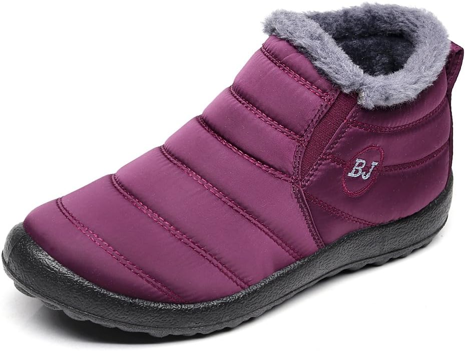 HAINE Women Anti-Slip Water Resistance Boots Winter Shoes with Fully Fur Lined (3 UK-9 UK)