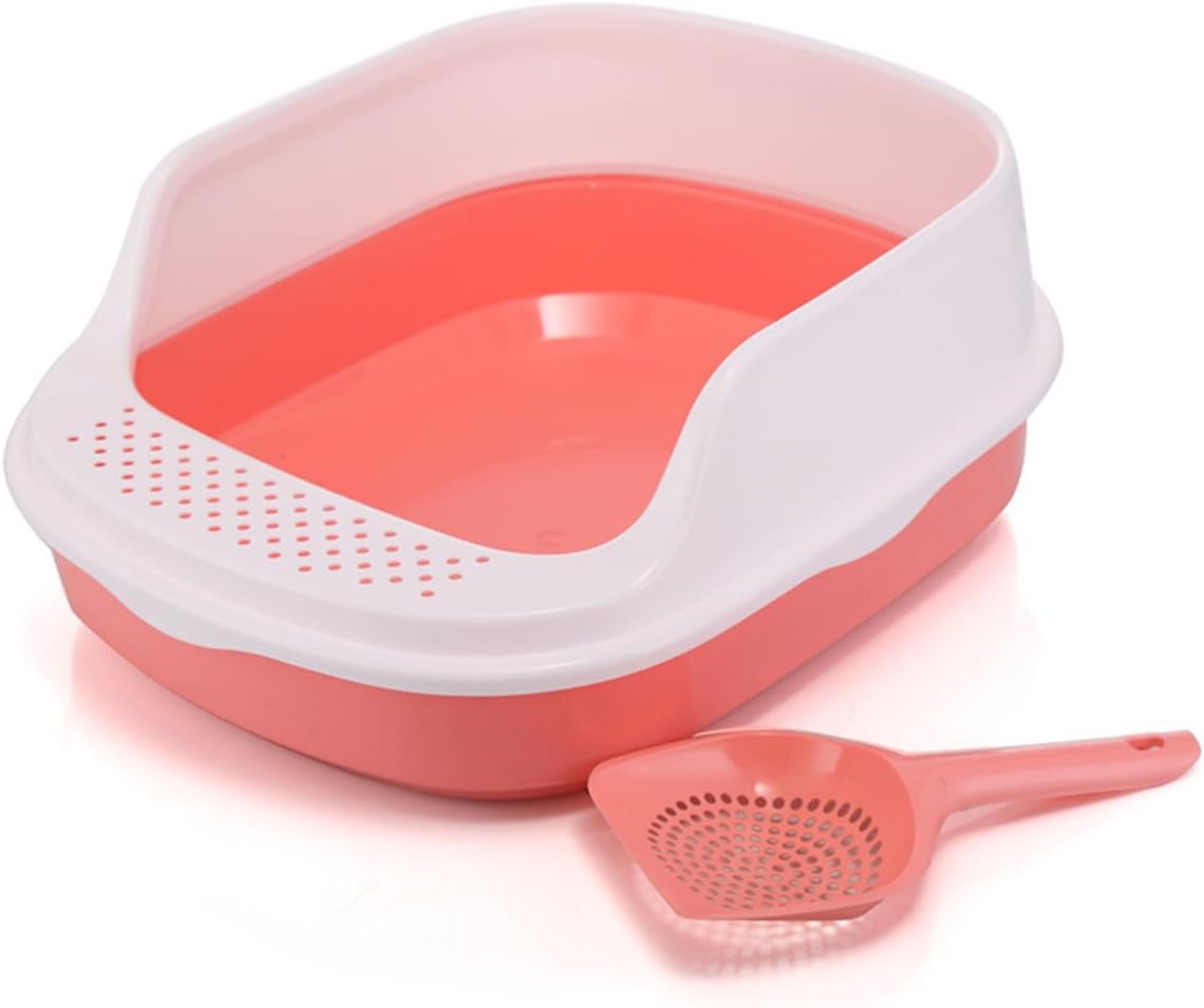 LoveSheRainbow Semi Closed Plastic Cat Litter Box Pet Toilet