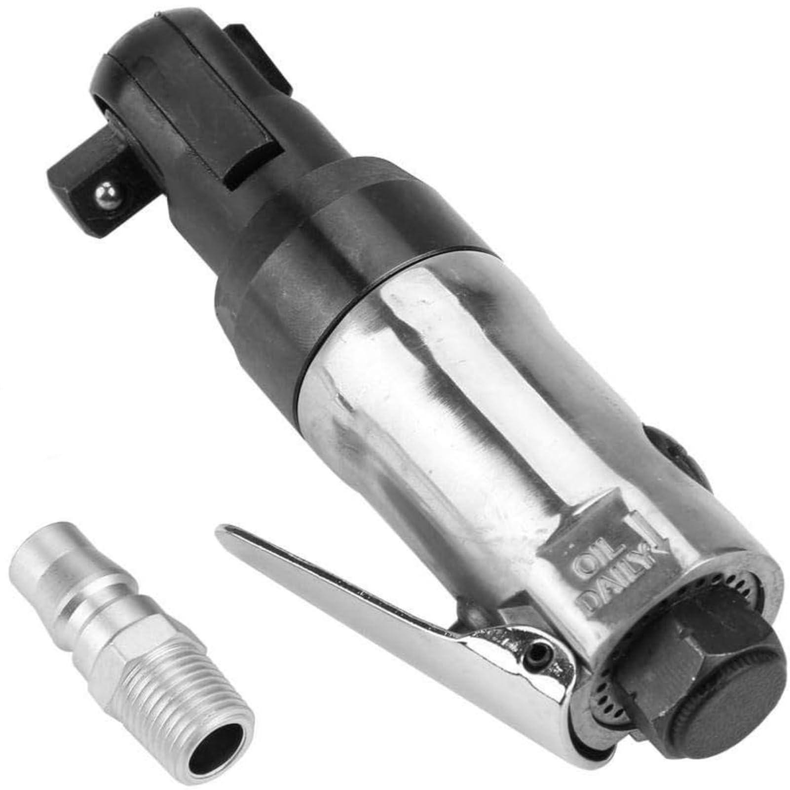 Broco Air Impact Ratchet, Driver Square Drive Straight Shank Pneumatic Air Ratchet Wrench Impact Wrench Extra Short Professional Tool(1/4")