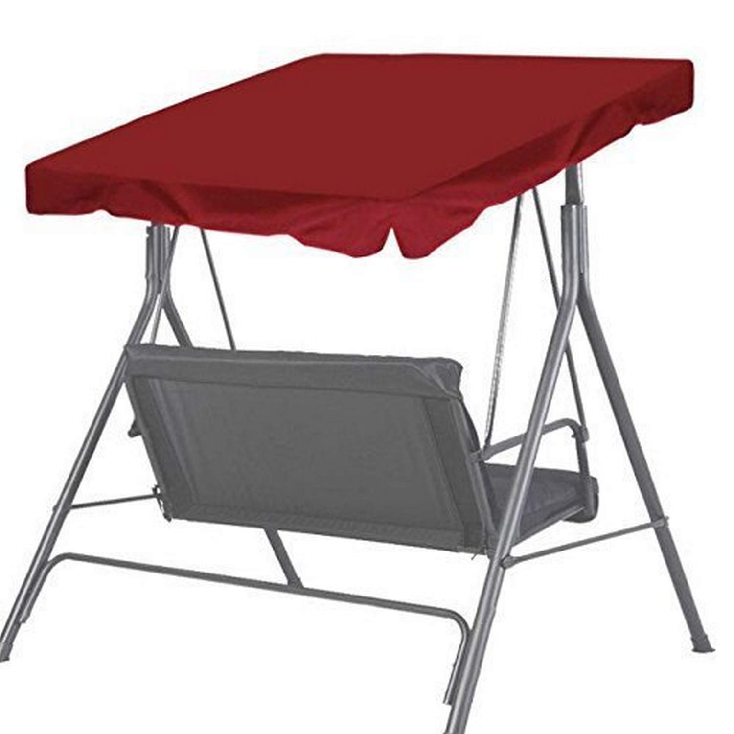 BenefitUSA Canopy ONLY Patio Outdoor 73"x52" Swing Canopy Replacement Porch Top Cover Seat Furniture (Burgundy)
